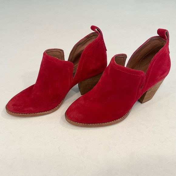 JEFFREY CAMPBELL Rosalee Red Suede Bootie Size 7.5 Like New - Picture 5 of 9